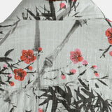 Vintage Summer Shirt with Red Floral Pattern, Short Sleeves