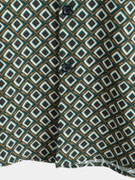 Casual Shirt with Short Sleeves, Geometric Pattern for Men