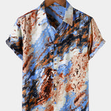 Abstract Holiday Pattern Short Sleeve Shirt