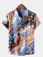 Abstract Holiday Pattern Short Sleeve Shirt