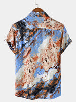 Abstract Holiday Pattern Short Sleeve Shirt