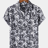 Casual Short-Sleeve Floral Print Shirt