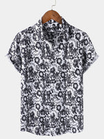 Casual Short-Sleeve Floral Print Shirt