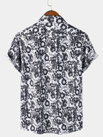 Casual Short-Sleeve Floral Print Shirt