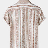 Vintage Ethnic Print Short Sleeve Shirt
