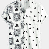Hawaiian Tiger Print Short-Sleeve Summer Shirt