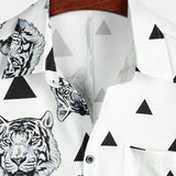 Hawaiian Tiger Print Short-Sleeve Summer Shirt