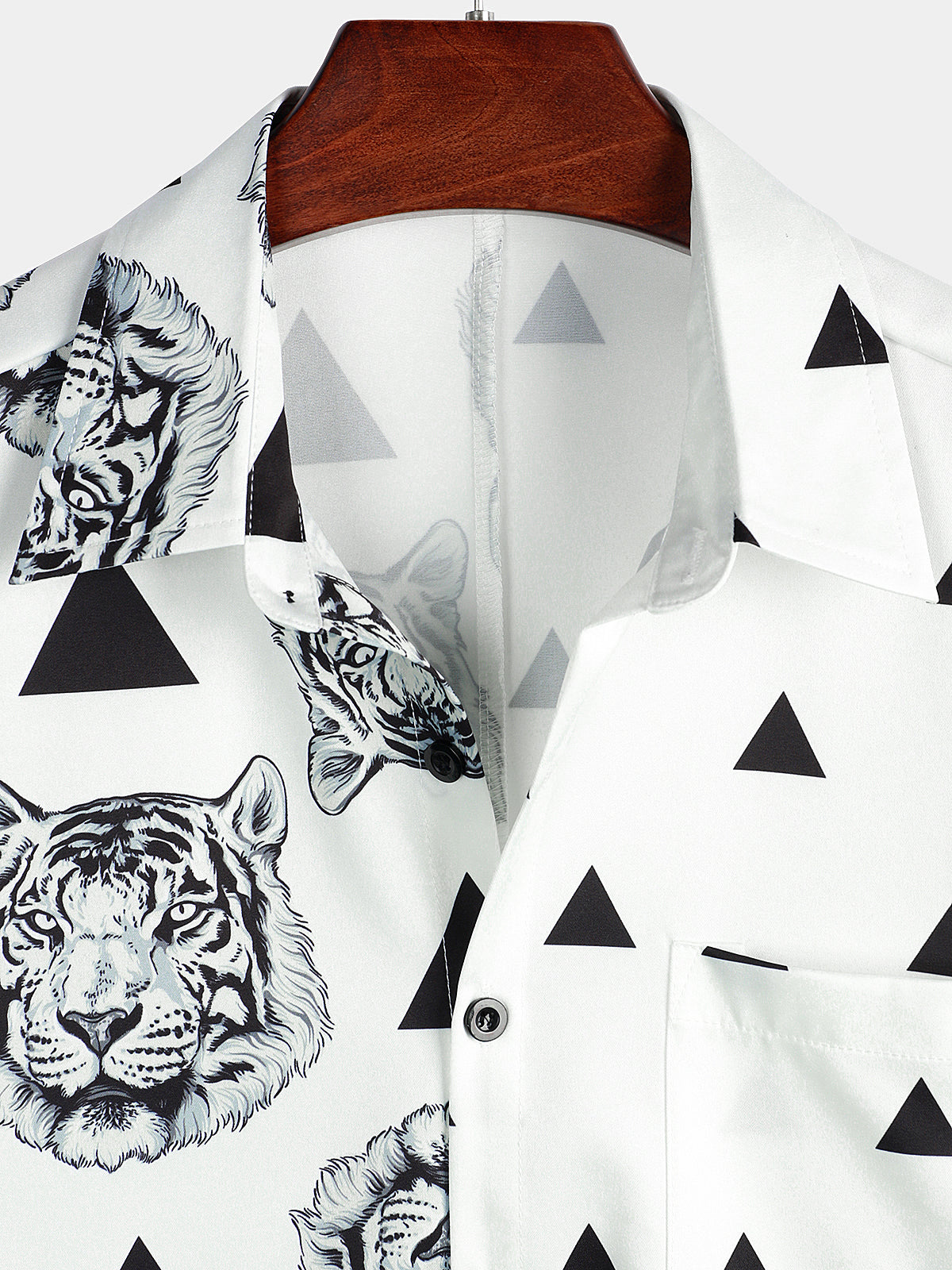 Hawaiian Tiger Print Short-Sleeve Summer Shirt