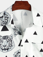Hawaiian Tiger Print Short-Sleeve Summer Shirt