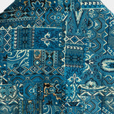 Blue Retro Button-Up Short Sleeve Shirt