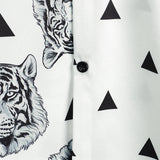 Hawaiian Tiger Print Short-Sleeve Summer Shirt