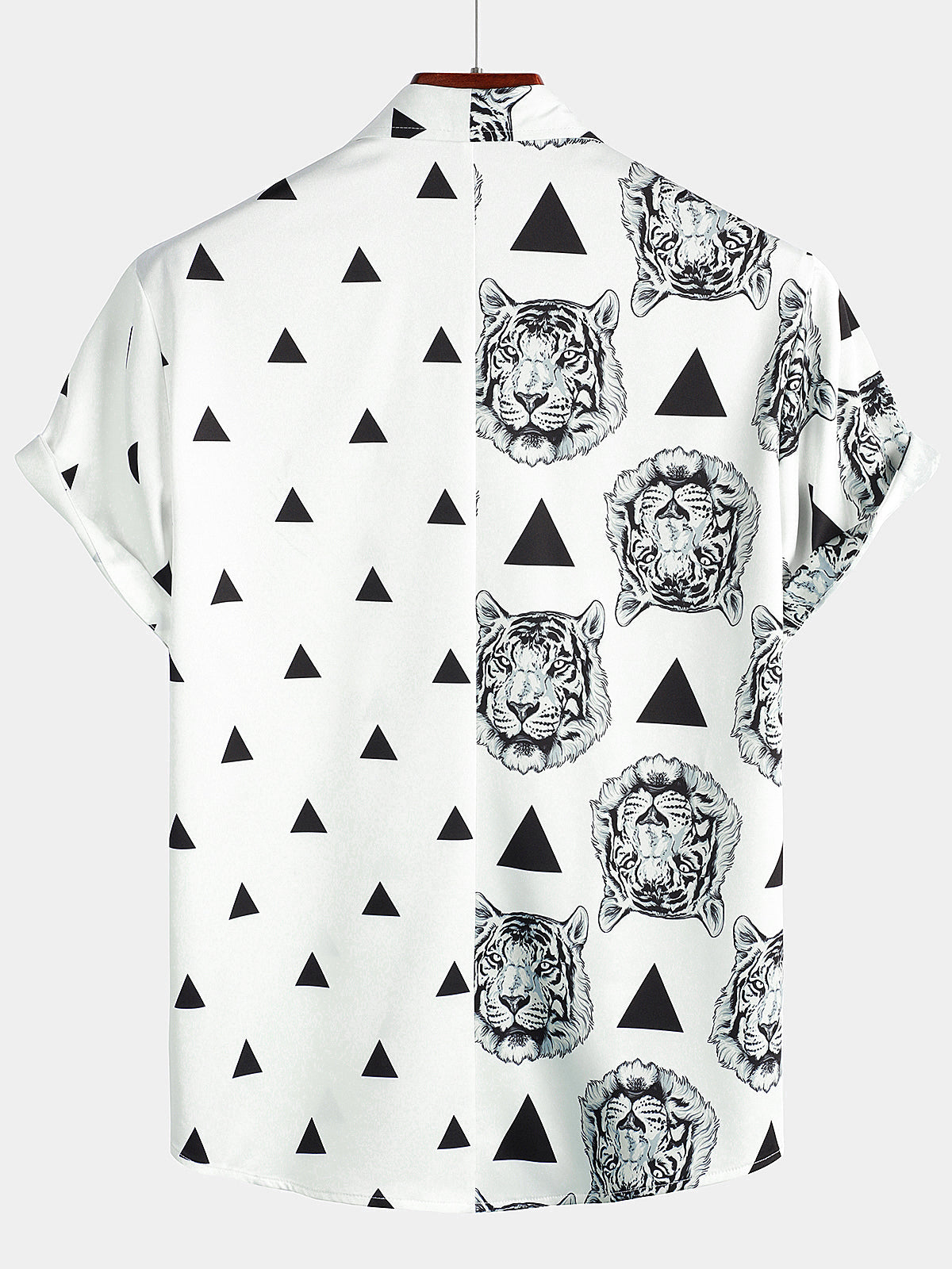 Hawaiian Tiger Print Short-Sleeve Summer Shirt