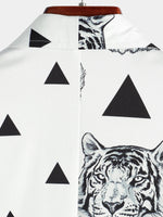 Hawaiian Tiger Print Short-Sleeve Summer Shirt