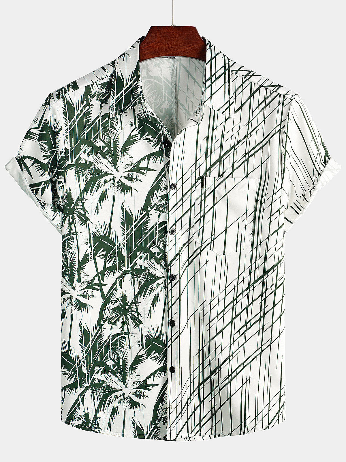 Hawaiian Short-Sleeve Coconut Tree Shirt