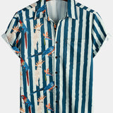 Hawaiian Short-Sleeve Parrot Print Shirt