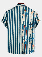Hawaiian Short-Sleeve Parrot Print Shirt