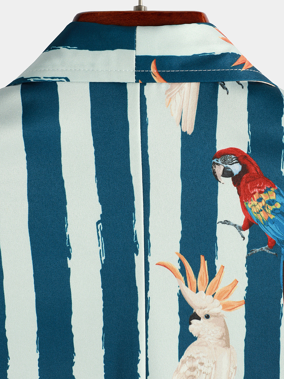 Hawaiian Short-Sleeve Parrot Print Shirt