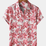 Pink Hawaiian Tropical Floral Short Sleeve Shirt