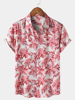 Pink Hawaiian Tropical Floral Short Sleeve Shirt