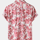 Pink Hawaiian Tropical Floral Short Sleeve Shirt