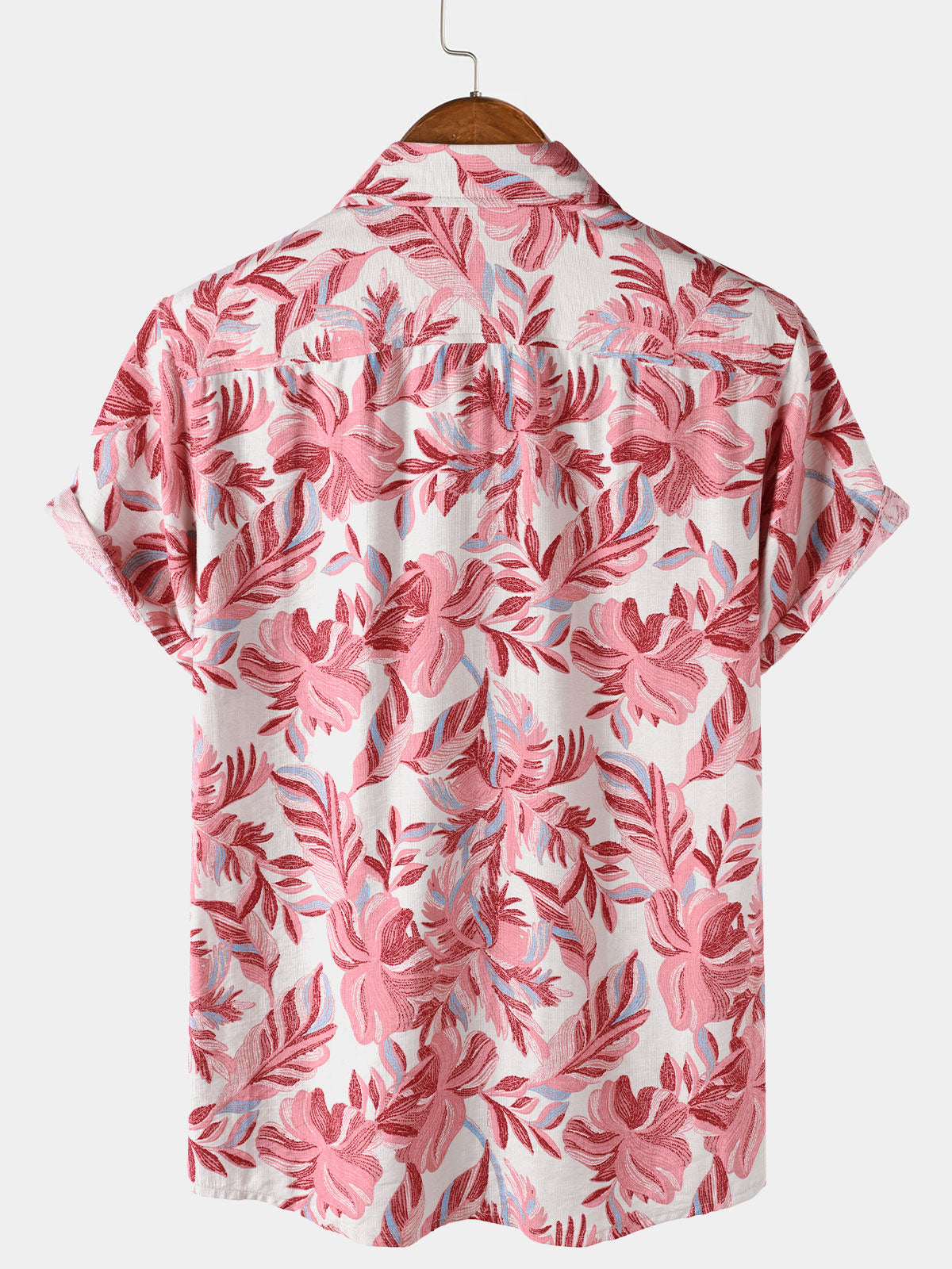 Pink Hawaiian Tropical Floral Short Sleeve Shirt