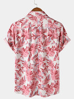Pink Hawaiian Tropical Floral Short Sleeve Shirt