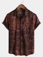 Retro Paisley Print Short-Sleeve Shirt