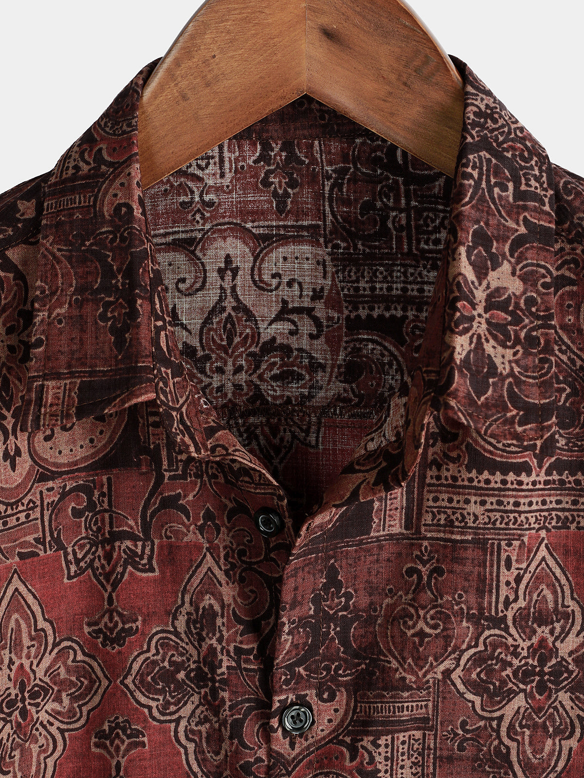 Retro Paisley Print Short-Sleeve Shirt