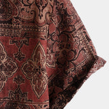 Retro Paisley Print Short-Sleeve Shirt