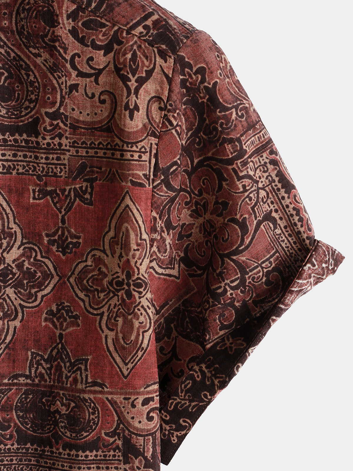 Retro Paisley Print Short-Sleeve Shirt