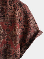Retro Paisley Print Short-Sleeve Shirt
