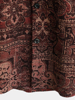 Retro Paisley Print Short-Sleeve Shirt
