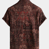 Retro Paisley Print Short-Sleeve Shirt