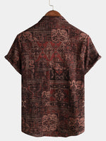 Retro Paisley Print Short-Sleeve Shirt