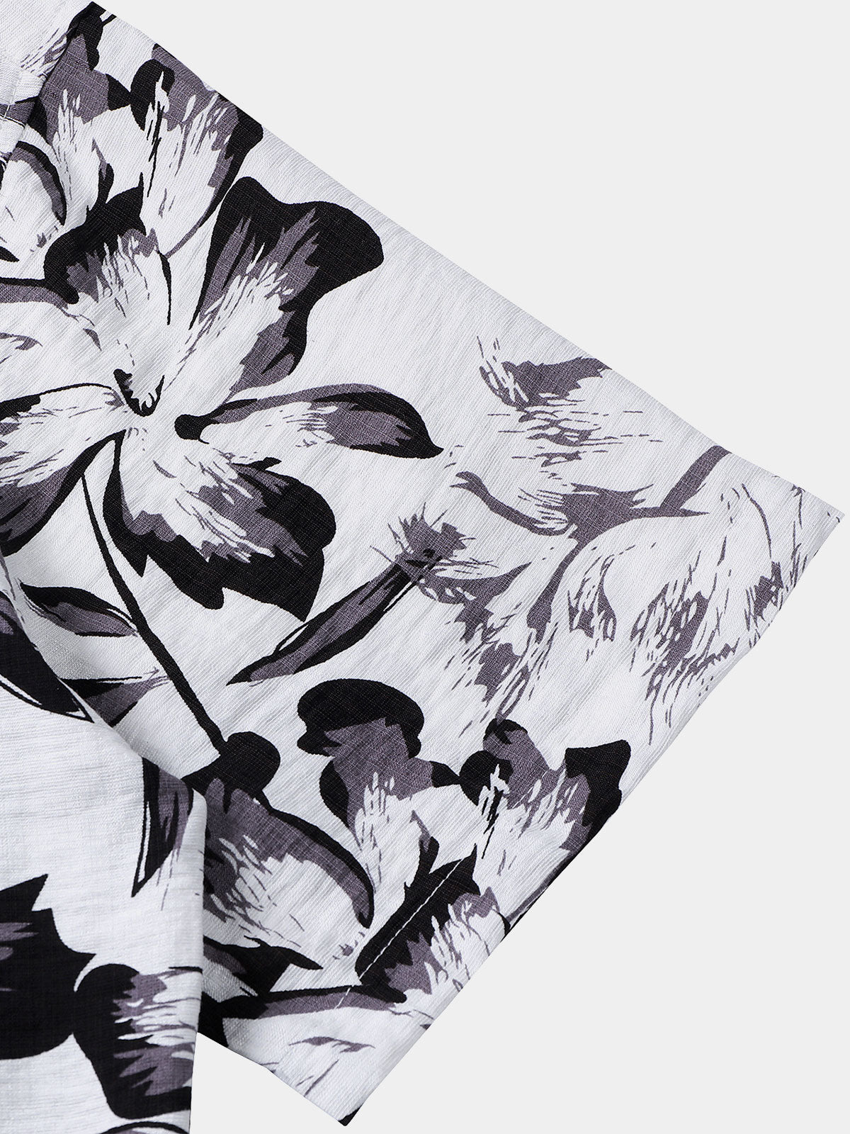 White Tropical Floral Buttoned Short Sleeve Shirt