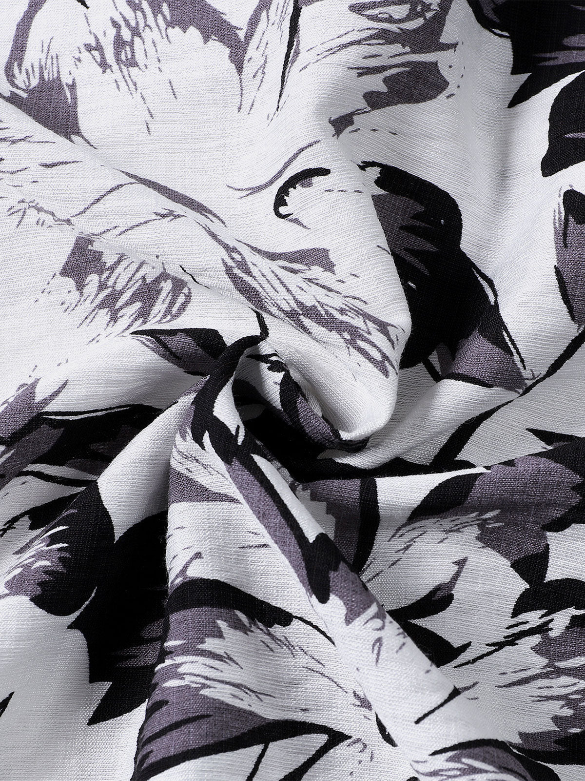 White Tropical Floral Buttoned Short Sleeve Shirt