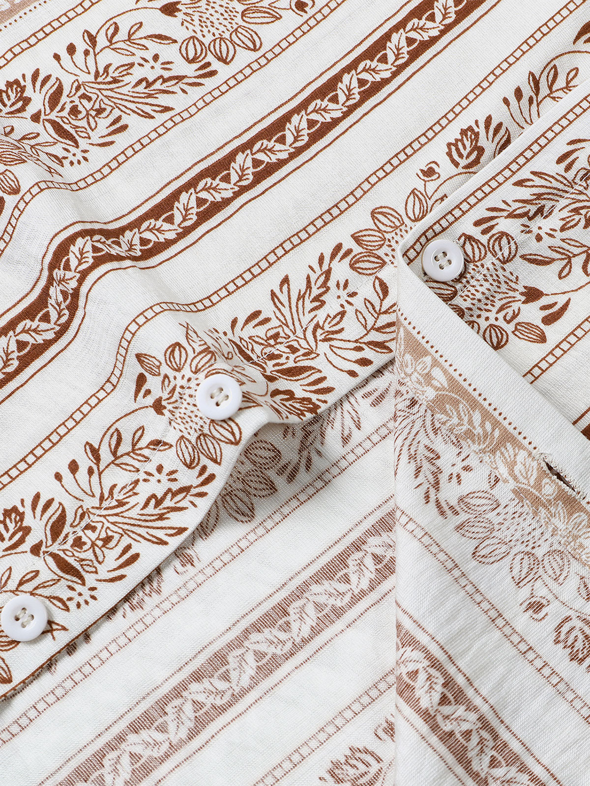 Vintage Ethnic Print Short Sleeve Shirt