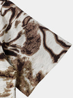 Vacation Retro Abstract Print Short Sleeve Shirt