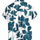 Summer Casual Cotton Floral Shirt for Men, with Buttons and Short Sleeves, Perfect for Beach Holidays
