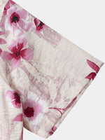 Pink Vacation Floral Button-Up Short Sleeve Shirt
