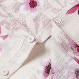 Pink Vacation Floral Button-Up Short Sleeve Shirt