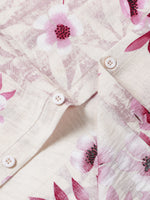 Pink Vacation Floral Button-Up Short Sleeve Shirt