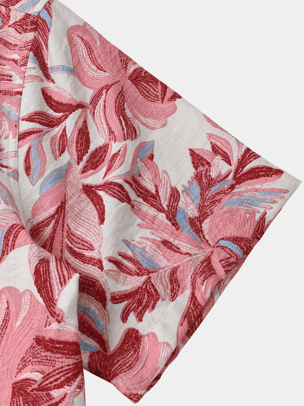 Pink Hawaiian Tropical Floral Short Sleeve Shirt