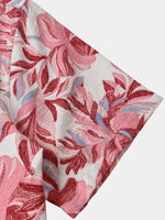 Pink Hawaiian Tropical Floral Short Sleeve Shirt