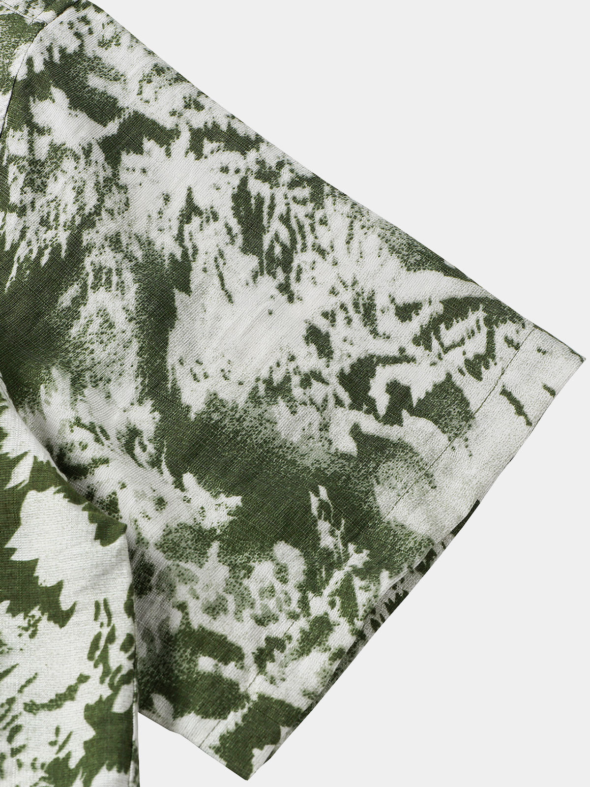 Button-Up Short Sleeve Abstract Botanical Pattern Shirt