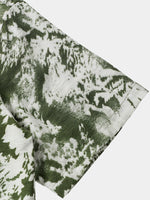 Button-Up Short Sleeve Abstract Botanical Pattern Shirt