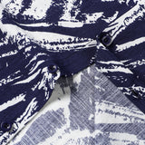 Navy Short Sleeve Abstract Geometric Print Shirt
