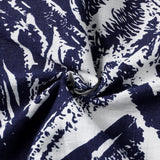 Navy Short Sleeve Abstract Geometric Print Shirt
