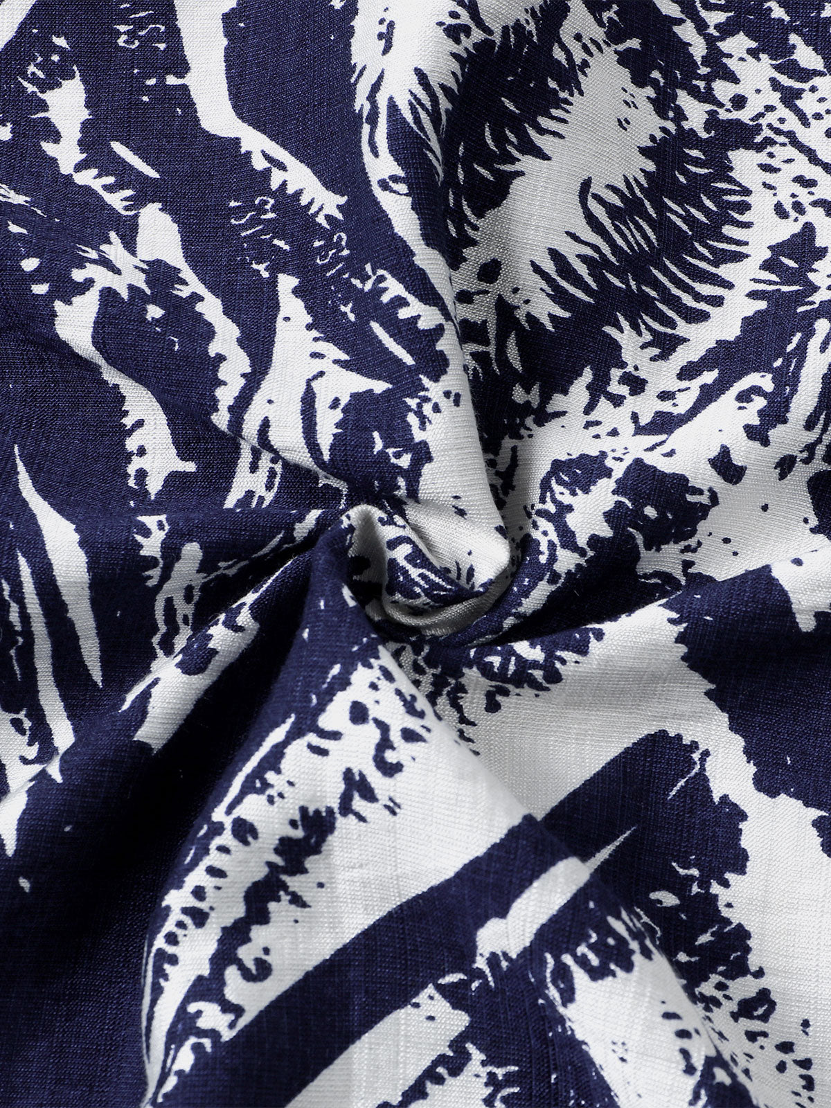 Navy Short Sleeve Abstract Geometric Print Shirt