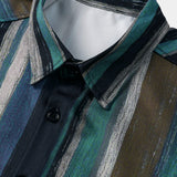 Summer Striped Print Short Sleeve Shirt